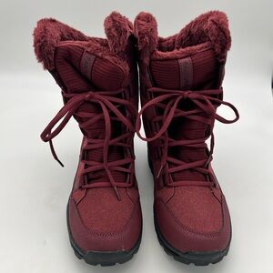 Fanture Women's Waterproof Burgundy Snow Winter Boots NEW Size 10 EU 41